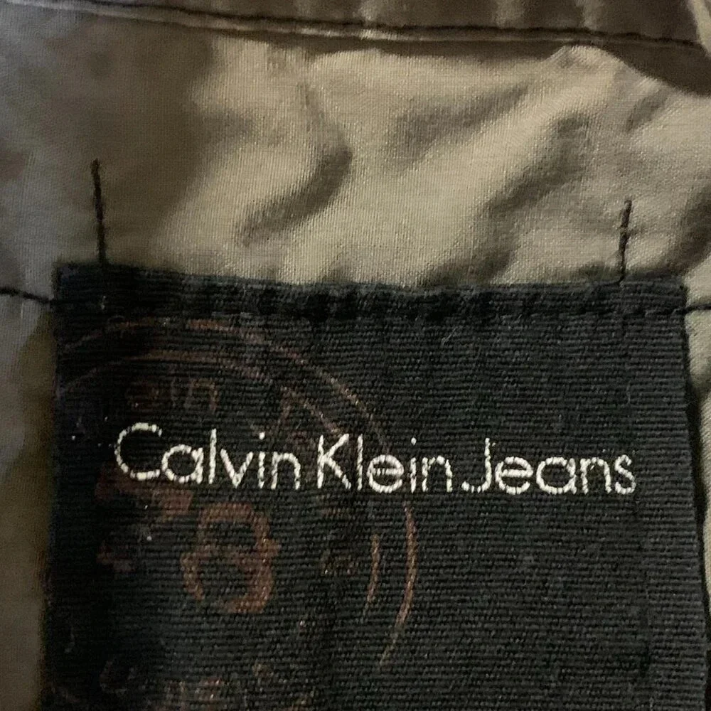 Calvin Klein Jeans Men's Motor Blow Apart Graphic Snap‎ Up Shirt Size XL